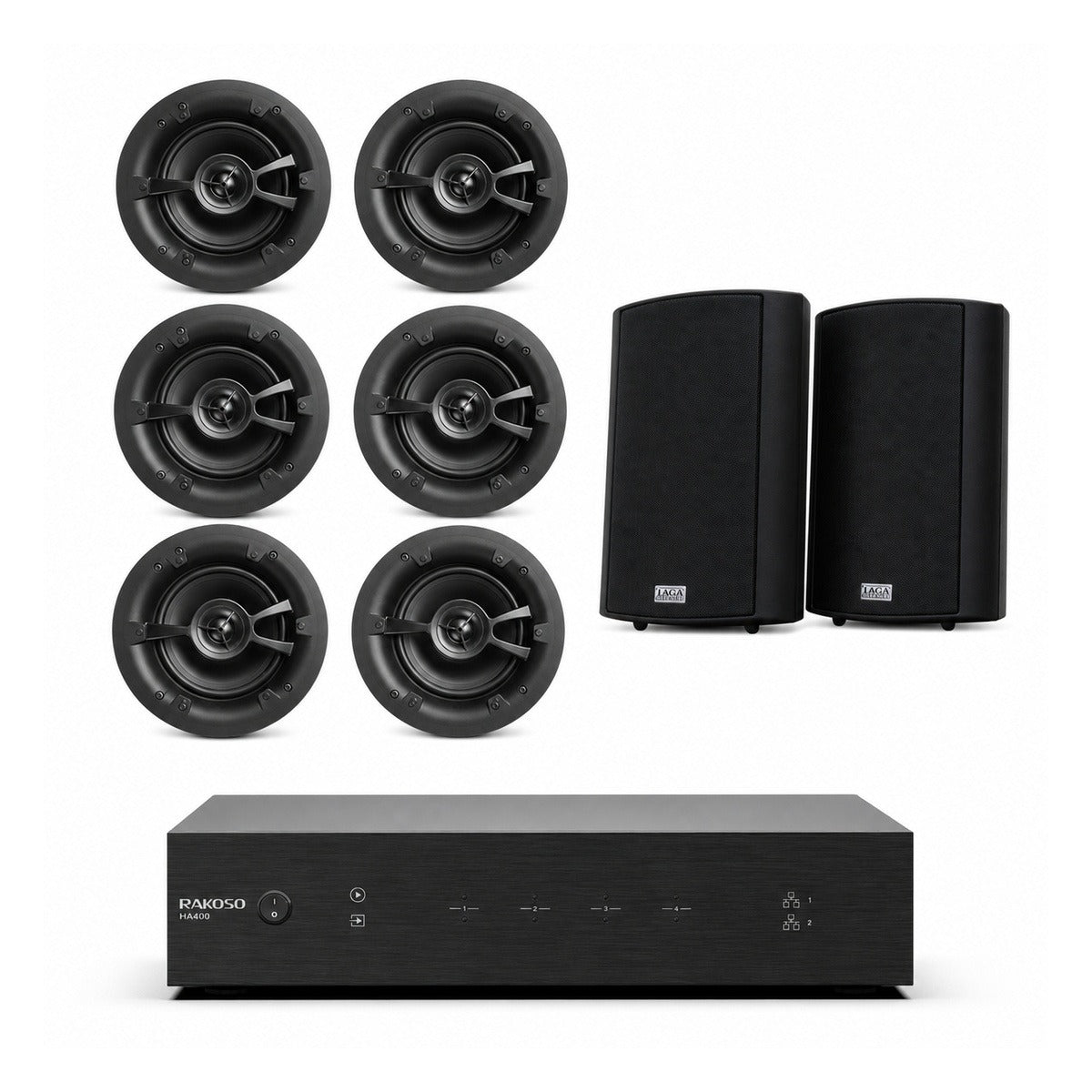 Arylic HA400 4-Zone Package with Linx L8V2 & Taga TOS-415 Speakers