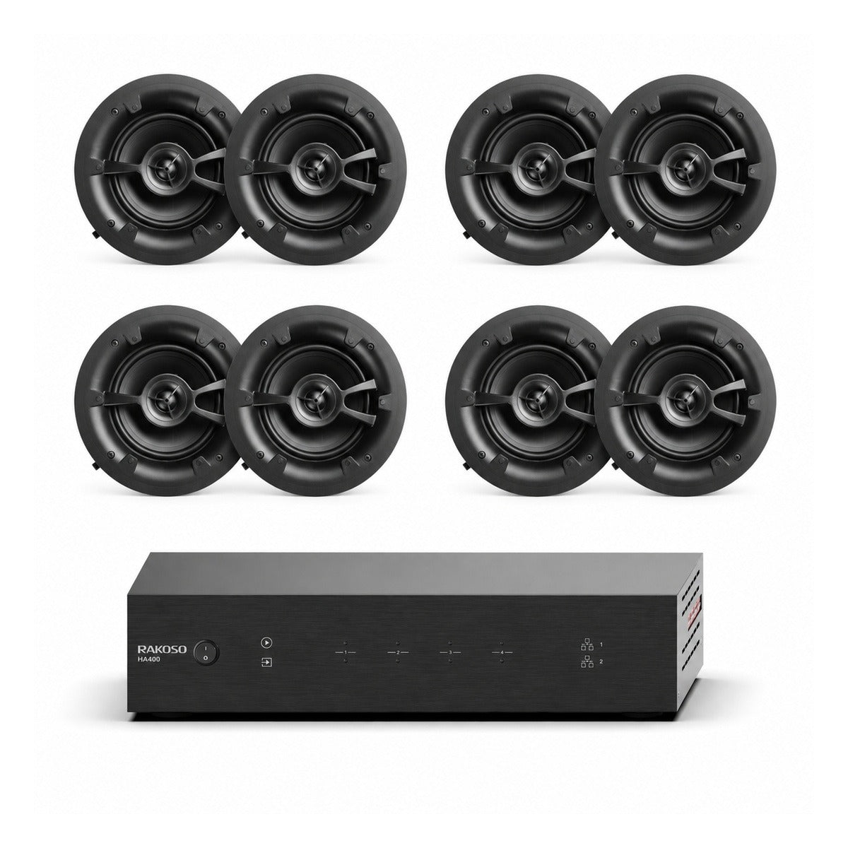 Arylic HA400 4-Zone Package with 4 Pairs Linx L8V2 In-Ceiling Speakers