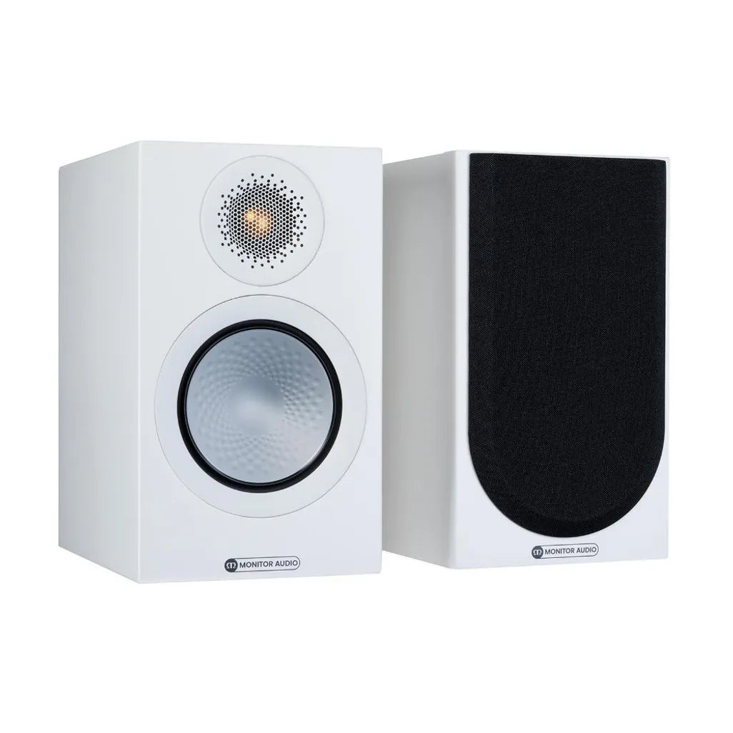 Monitor Audio Silver 50 B/Shelf speaker in Satin White finish pair view