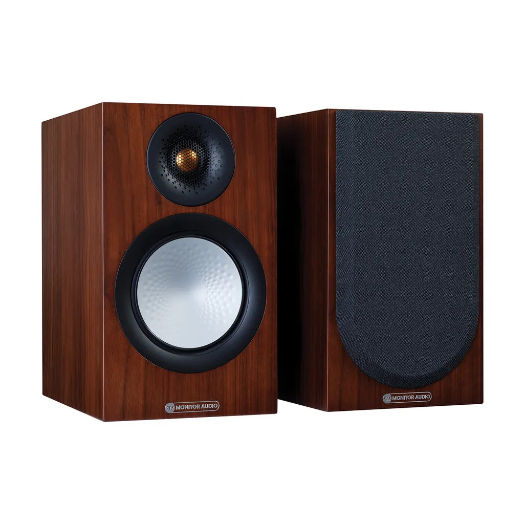 Monitor Audio Silver 50 B/Shelf speaker in Walnut finish pair view