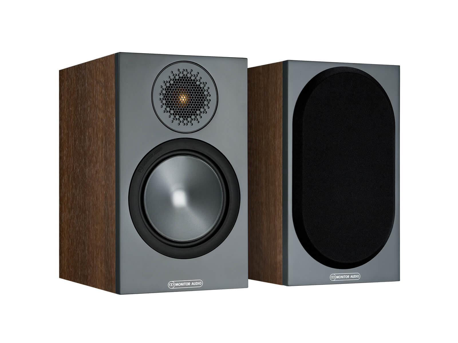 Monitor Audio Bronze 50 in Walnut finish pair view