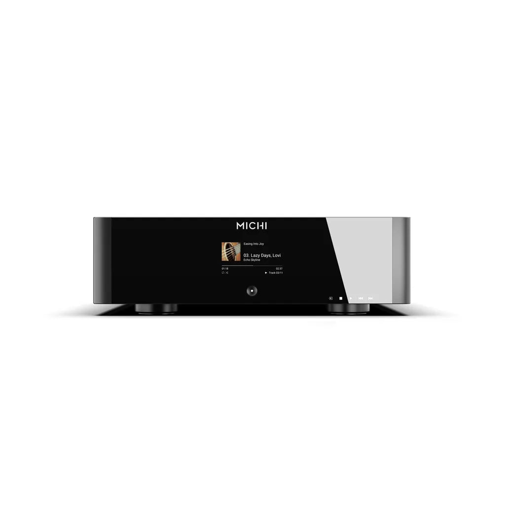 Michi Q5 Transport DAC (Black) in white front view