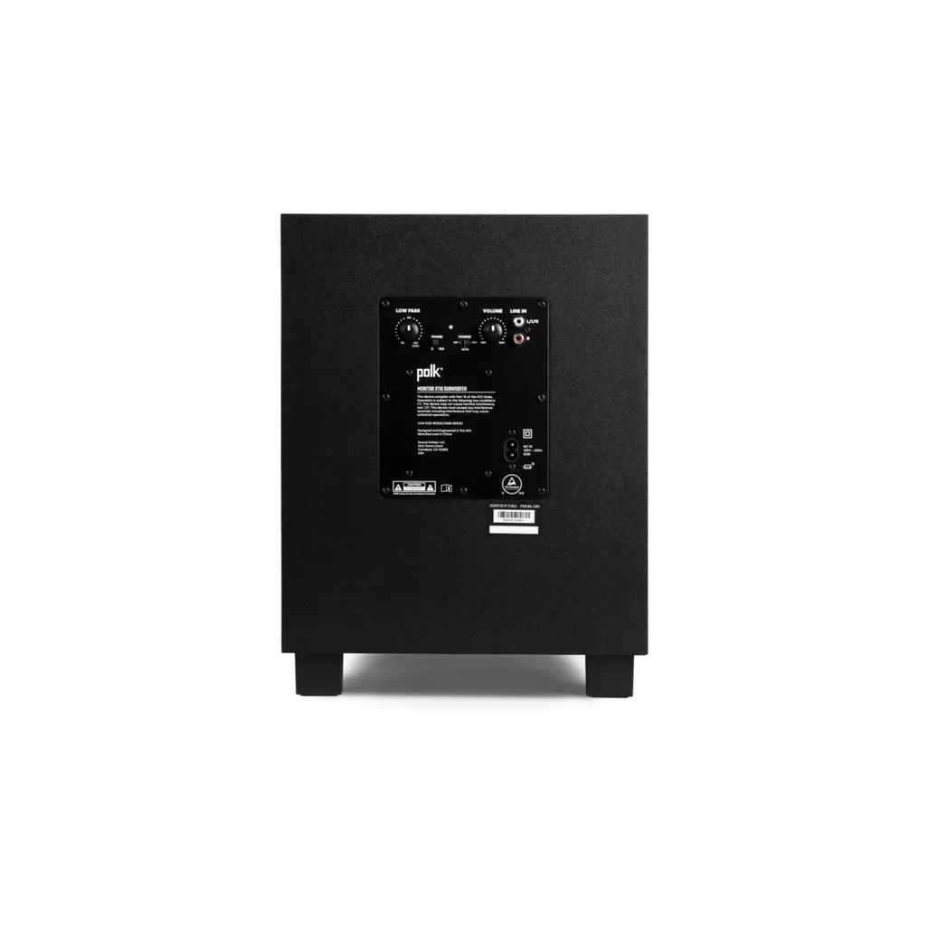 Polk Audio MXT10SUB Subwoofer in black rear view