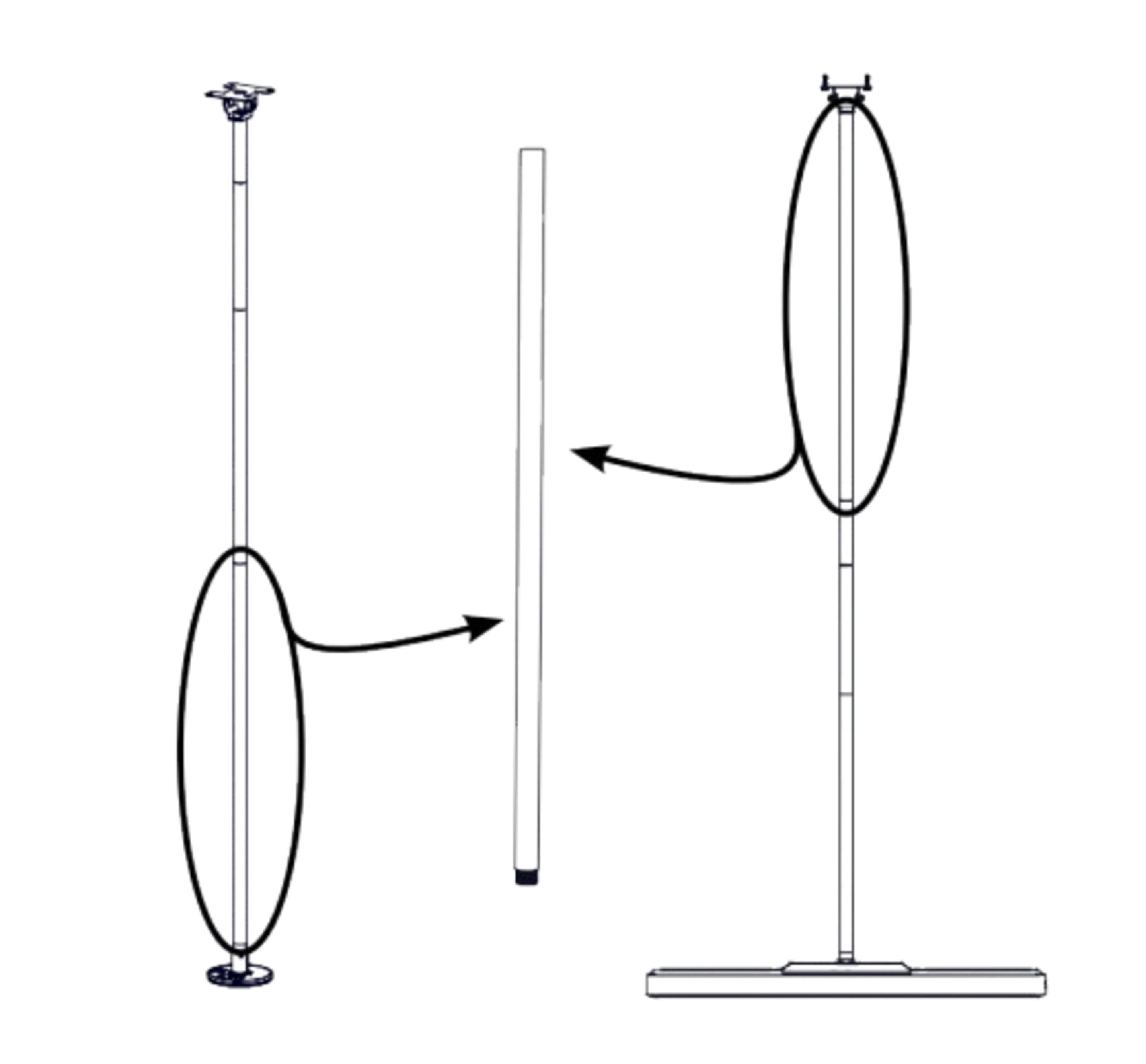 Biamp PMA 2000-PE - Conferencing Bar Mounting Accessory - Parlé PMA 2000-PE Pole Extension Kit