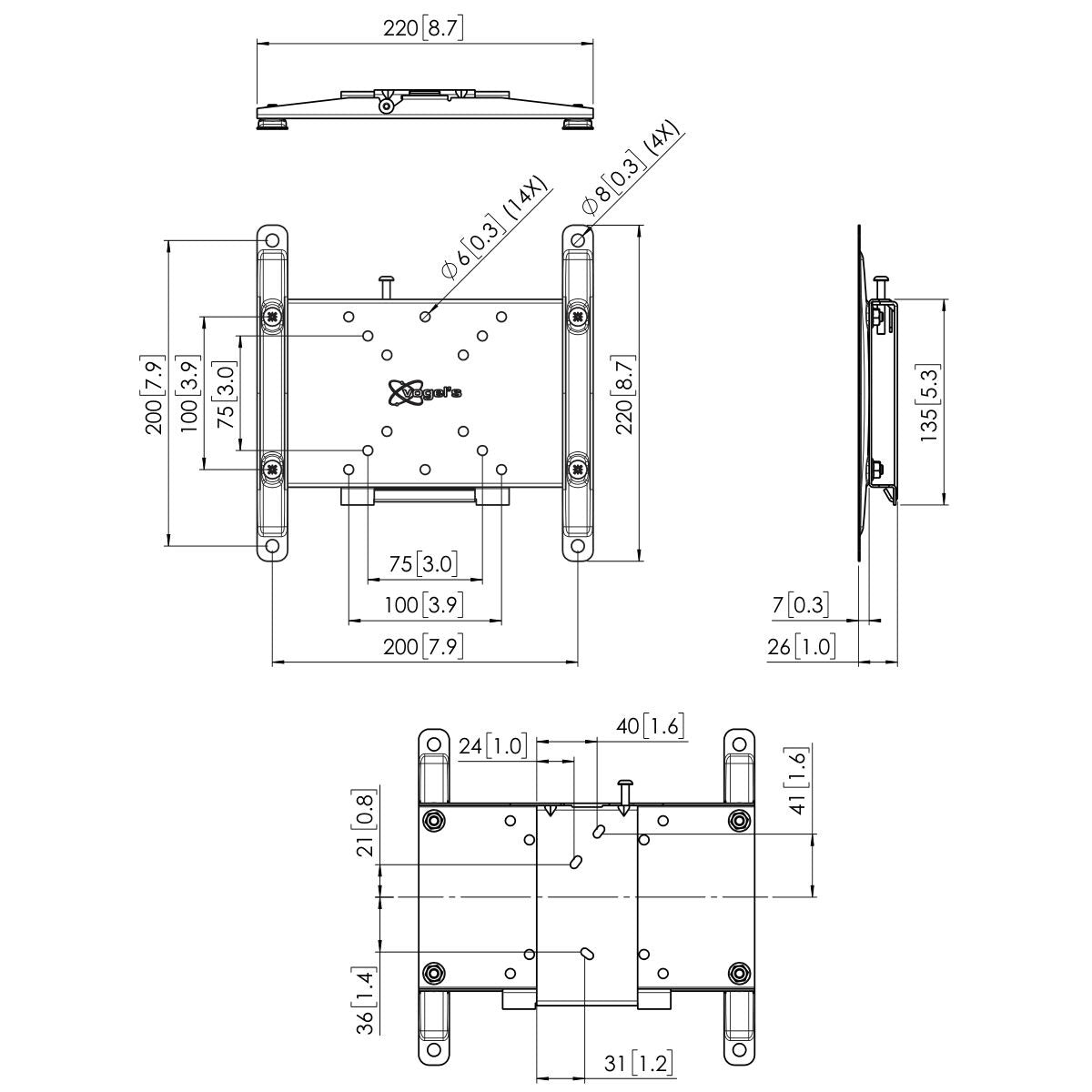 Vogel's PFW 4200 Display WALL Mount Fixed - Black