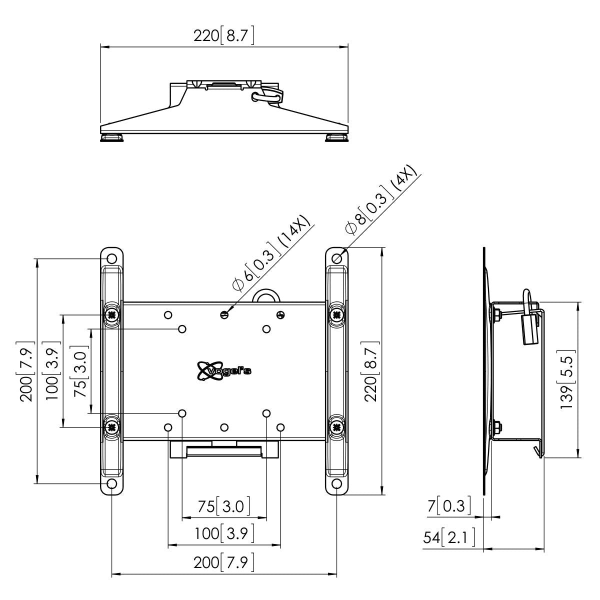 Vogel's PFW 4210 Display WALL Mount TILT - Black