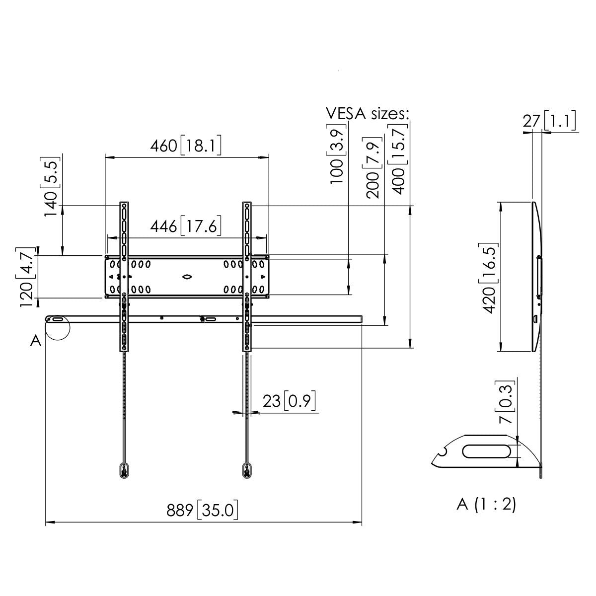 Vogel's PFW 4500 Display WALL Mount Fixed - Black