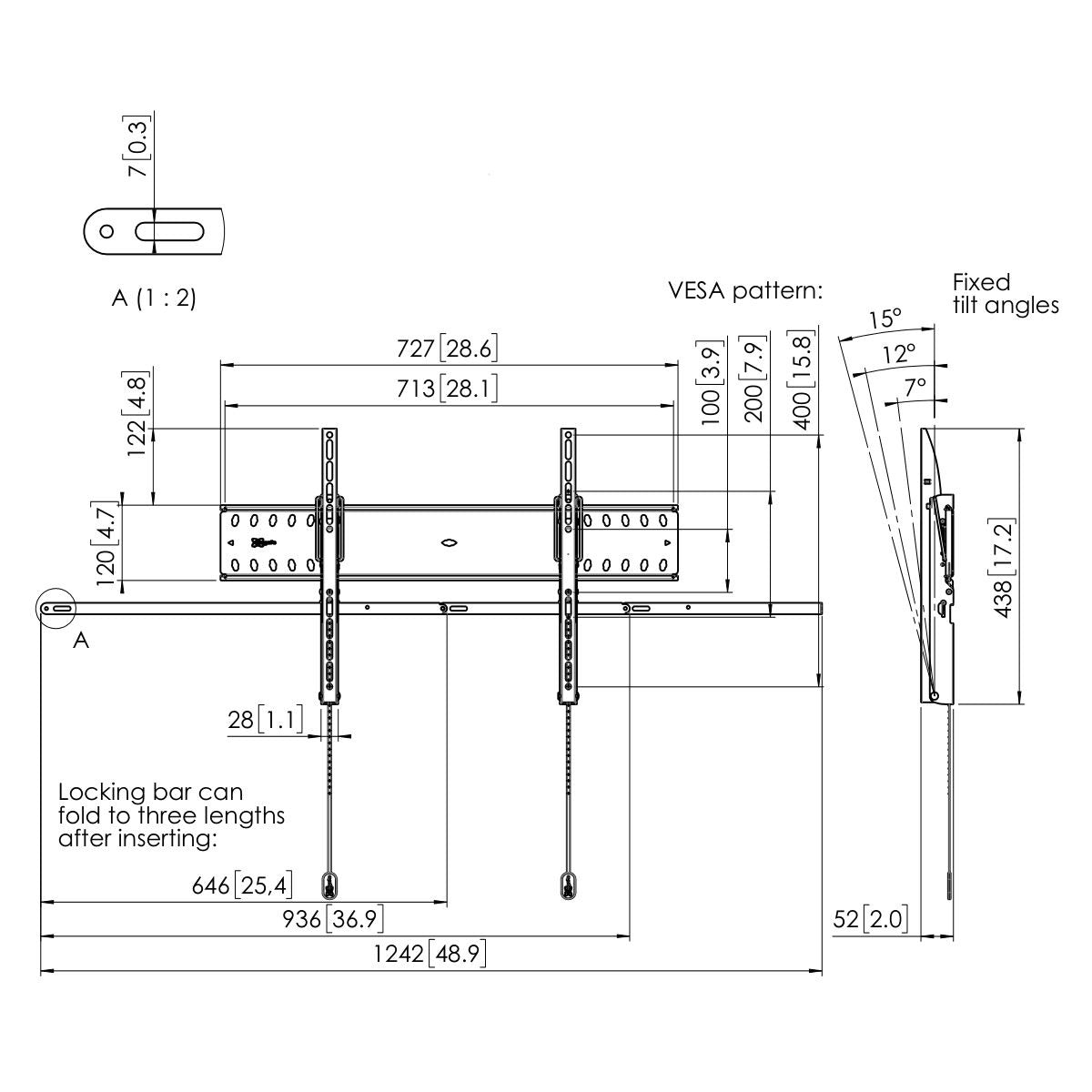 Vogel's PFW 4710 Display WALL Mount TILT - Black