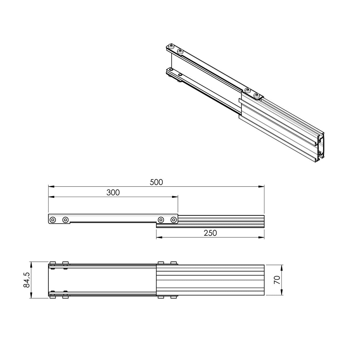 Vogel's PLA 9303 Extension FOR PLB 31XX - Black