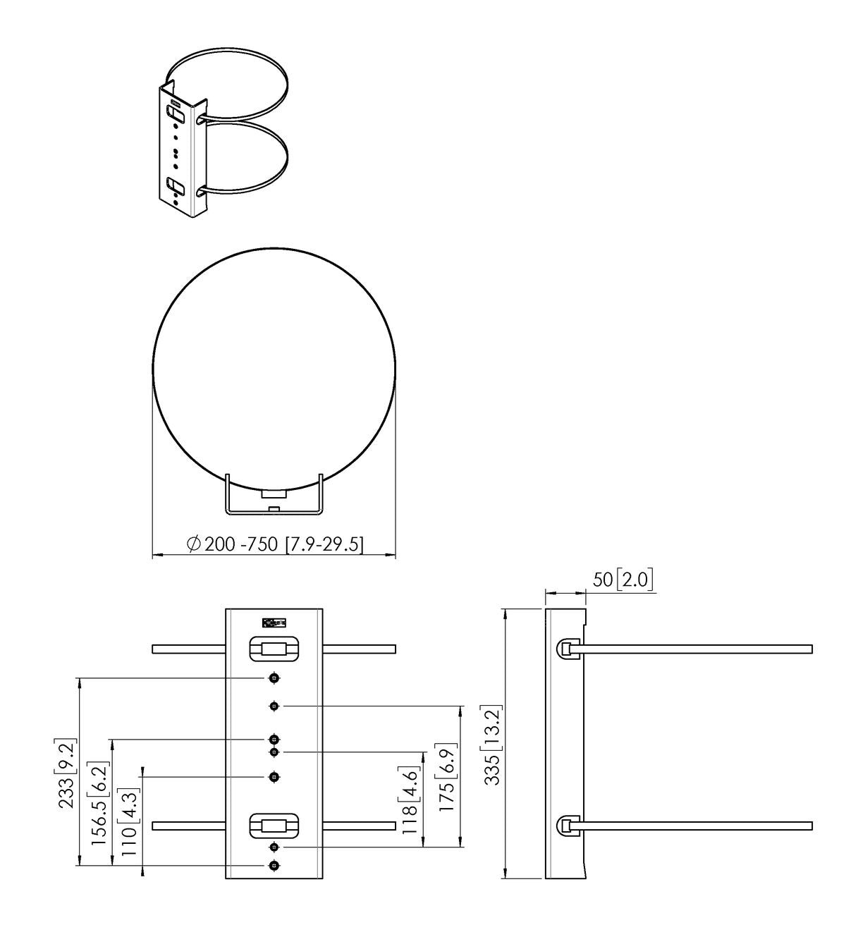 Vogel's PFA 9145 Column Clamp Connect-it - Black