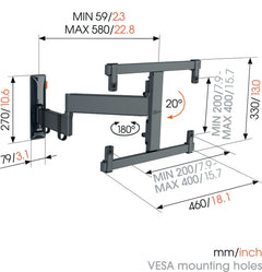 Vogel's TVM 3465 FULL MOTION+ MEDIUM WALL MOUNT OLED - BLACK