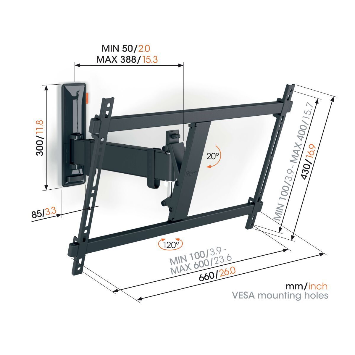 Vogel's TVM 3625 mount alternate view